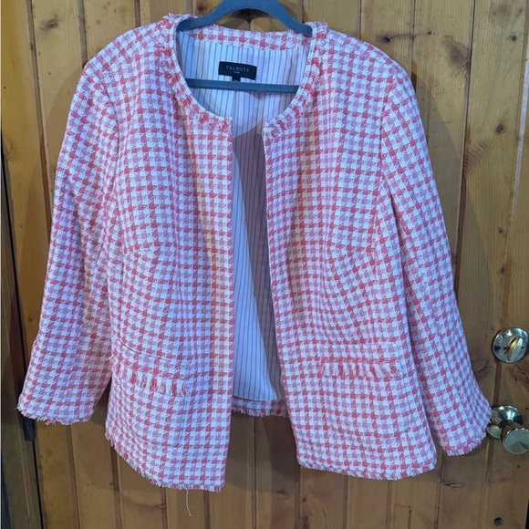 Talbots Pink and White Blazer - Picture 2 of 14